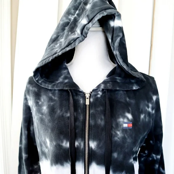 Tommy Hilfiger Black & Pink Tie-Dyed Hoodie - Picture 5 of 8